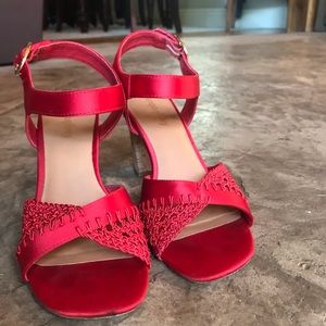 Anthropologie Farylrobin Red Sandals size 6.5
